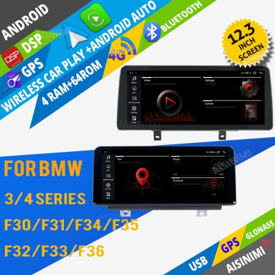 AISINIMI Android Car DVD Player For BMW 3 4 SERIER F30 F31 F32 F33 F34 F35 F36 radio Car Audio multimedia Gps Stereo Monitor screen carplay auto all in one navigation