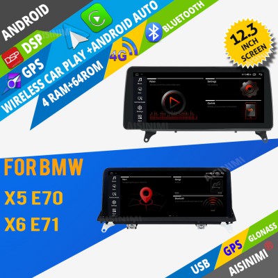 AISINIMI Android Car DVD Player For BMW X5 X6 F70 F71 radio Car Audio multimedia Gps Stereo Monitor screen carplay auto all in one navigation