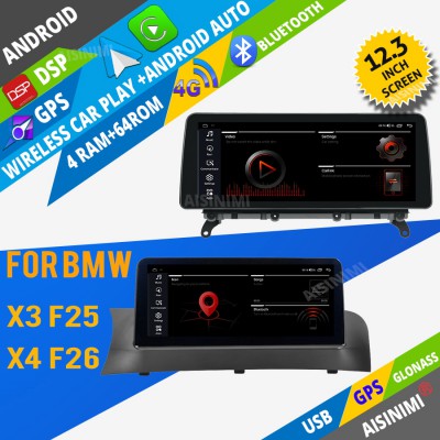 AISINIMI Android Car DVD Player For BMW X3 X4 F25 F26 radio Car Audio multimedia Gps Stereo Monitor screen carplay auto all in one navigation
