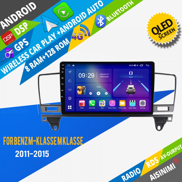 AISINIMI Android Car DVD Player For Benz M-Klasse M Klasse W166 Ml 2011-2015 radio Car Audio multimedia Gps Stereo Monitor screen carplay auto all in one navigation