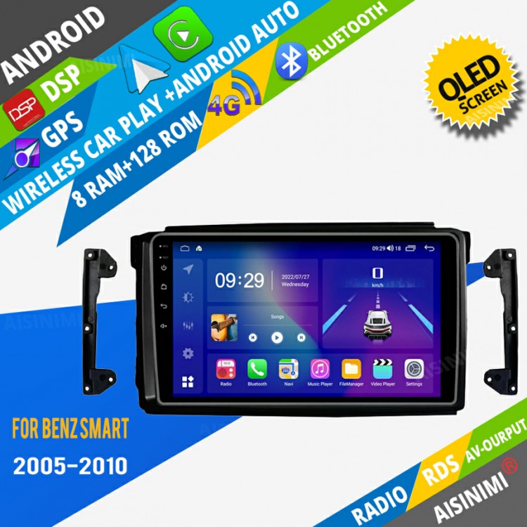 AISINIMI Android Car DVD Player For Benz Smart 2005-2010 radio Car Audio multimedia Gps Stereo Monitor screen carplay auto all in one navigation