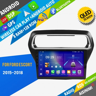 AISINIMI Android Car DVD Player For Ford Escort 2015-2018 radio Car Audio multimedia Gps Stereo Monitor screen carplay auto all in one navigation