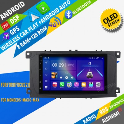 AISINIMI Android Car DVD Player For FORD Focus 2 II Mondeo S-MAX C-MAX radio Car Audio multimedia Gps Stereo Monitor screen carplay auto all in one navigation