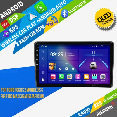 AISINIMI Android Car DVD Player For Ford Focus 2 Mondeo S C Max kuga Fiesta Fusion radio Car Audio multimedia Gps Stereo Monitor screen carplay auto all in one navigation