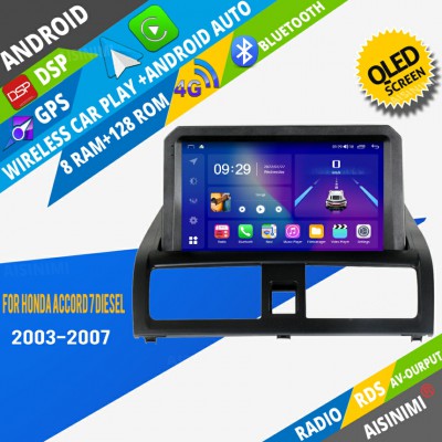 AISINIMI Android Car DVD Player For Honda Accord 7 Diesel 2003 2004 2005 2006 2007 radio Car Audio multimedia Gps Stereo Monitor screen carplay auto all in one navigation