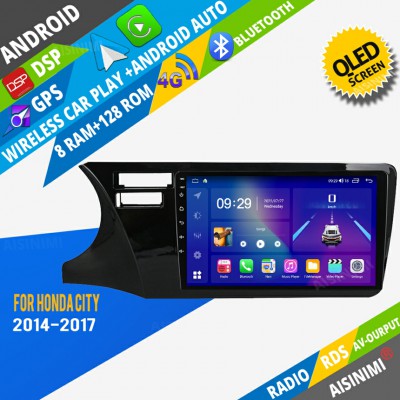 AISINIMI Android Car DVD Player For Honda City 2014-2016 2017 radio Car Audio multimedia Gps Stereo Monitor screen carplay auto all in one navigation