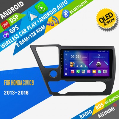 AISINIMI Android Car DVD Player For Honda Civic 9 2013 - 2016 radio Car Audio multimedia Gps Stereo Monitor screen carplay auto all in one navigation
