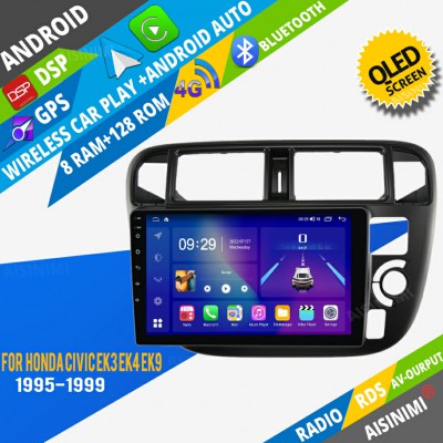 AISINIMI Android Car DVD Player For HONDA CIVIC EK3 EK4 EK9 1995-1999 radio Car Audio multimedia Gps Stereo Monitor screen carplay auto all in one navigation