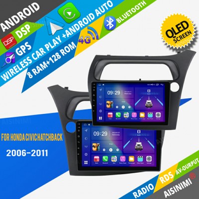 AISINIMI Android Car DVD Player For Honda Civic Hatchback 2006-2011 radio Car Audio multimedia Gps Stereo Monitor screen carplay auto all in one navigation
