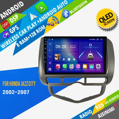 AISINIMI Android Car DVD Player For HONDA JAZZ City 2002-2005 2006 2007 radio Car Audio multimedia Gps Stereo Monitor screen carplay auto all in one navigation