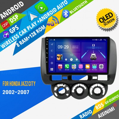 AISINIMI Android Car DVD Player For HONDA JAZZ City 2002-2007 radio Car Audio multimedia Gps Stereo Monitor screen carplay auto all in one navigation