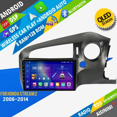 AISINIMI Android Car DVD Player For Honda Stream 2 2006 - 2014 Right Hand Driver radio Car Audio multimedia Gps Stereo Monitor screen carplay auto all in one navigation