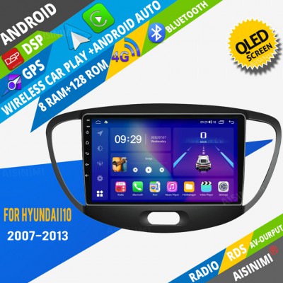 AISINIMI Android Car DVD Player For HYUNDAI I10 2007-2013 radio Car Audio multimedia Gps Stereo Monitor screen carplay auto all in one navigation