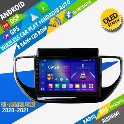AISINIMI Android Car DVD Player For Hyundai Solaris 2 II 2020-2021 radio Car Audio multimedia Gps Stereo Monitor screen carplay auto all in one navigation