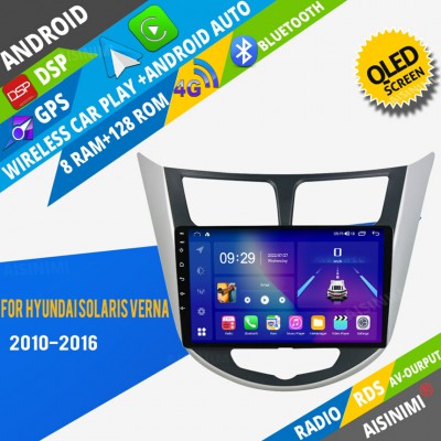 AISINIMI Android Car DVD Player For Hyundai Solaris Verna 2010-2016 radio Car Audio multimedia Gps Stereo Monitor screen carplay auto all in one navigation