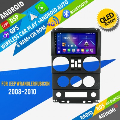 AISINIMI Android Car DVD Player For JEEP Wrangler Rubicon 2008-2010 radio Car Audio multimedia Gps Stereo Monitor screen carplay auto all in one navigation