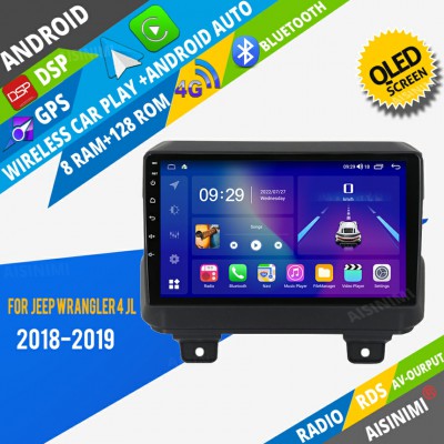 AISINIMI Android Car DVD Player For Jeep Wrangler 4 JL 2018 2019 radio Car Audio multimedia Gps Stereo Monitor screen carplay auto all in one navigation