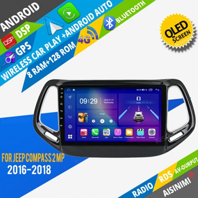 AISINIMI Android Car DVD Player For Jeep Compass 2 MP 2016 - 2018 radio Car Audio multimedia Gps Stereo Monitor screen carplay auto all in one navigation