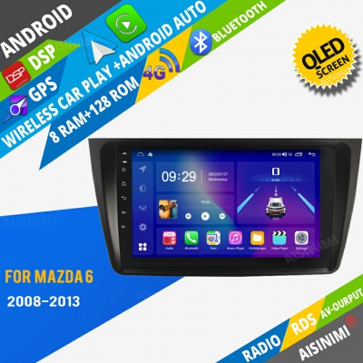 AISINIMI Android Car DVD Player For MAZDA 6 (2008-2013) radio Car Audio multimedia Gps Stereo Monitor screen carplay auto all in one navigation