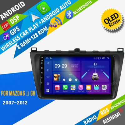 AISINIMI Android Car DVD Player For Mazda 6 Ⅱ GH 2007 - 2012 radio Car Audio multimedia Gps Stereo Monitor screen carplay auto all in one navigation