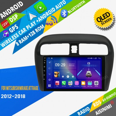 AISINIMI Android Car DVD Player For Mitsubishi Mirage Attrage radio Car Audio multimedia Gps Stereo Monitor screen carplay auto all in one navigation