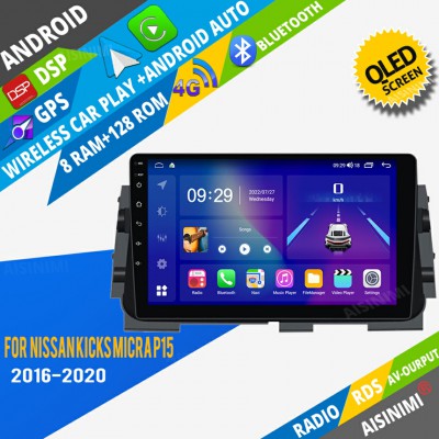 AISINIMI Android Car DVD Player For Nissan Kicks Micra P15 2016 - 2020 radio Car Audio multimedia Gps Stereo Monitor screen carplay auto all in one navigation