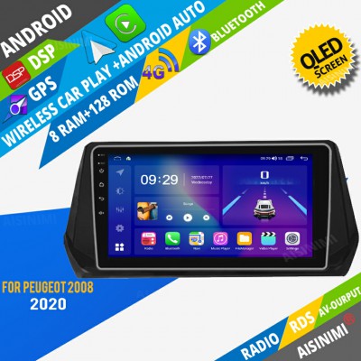 AISINIMI Android Car DVD Player For Peugeot 2008 2020 radio Car Audio multimedia Gps Stereo Monitor screen carplay auto all in one navigation