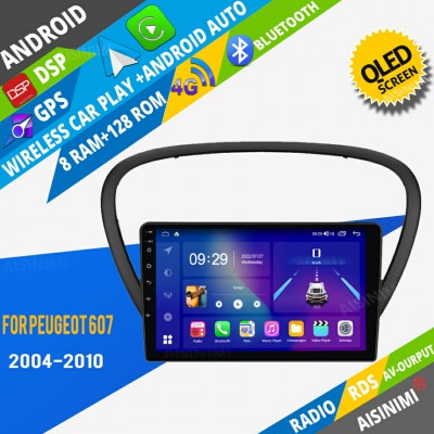 AISINIMI Android Car DVD Player For Peugeot 607 2004 - 2010 radio Car Audio multimedia Gps Stereo Monitor screen carplay auto all in one navigation