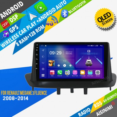 AISINIMI Android Car DVD Player For Renault Megane 3 Fluence 2008-2014 Car Audio multimedia Gps Stereo Monitor screen carplay auto all in one navigation
