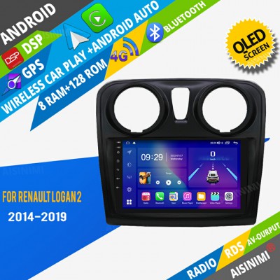 AISINIMI Android Car DVD Player For Renault Logan 2 2014-2019 Sandero 2 2012-2019 Car Audio multimedia Gps Stereo Monitor screen carplay auto all in one navigation