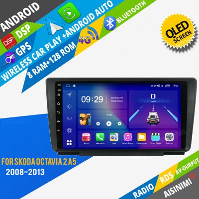 AISINIMI Android Car DVD Player For Skoda Octavia 2 A5 2008 - 2013 radio Car Audio multimedia Gps Stereo Monitor screen carplay auto all in one navigation