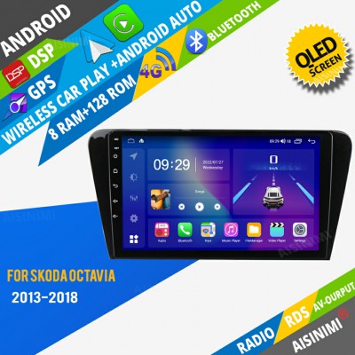 AISINIMI Android Car DVD Player For Skoda Octavia 2013-2018 radio Car Audio multimedia Gps Stereo Monitor screen carplay auto all in one navigation