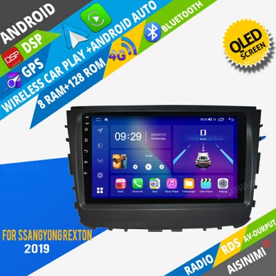 AISINIMI Android Car DVD Player For SsangYong Rexton 2019 radio Car Audio multimedia Gps Stereo Monitor screen carplay auto all in one navigation