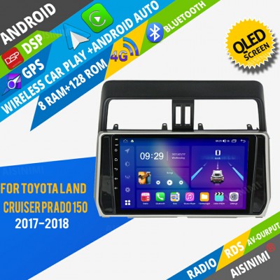 AISINIMI Android Car DVD Player For Toyota Land Cruiser Prado 150 2017 - 2018 radio Car Audio multimedia Gps Stereo Monitor screen carplay auto all in one navigation