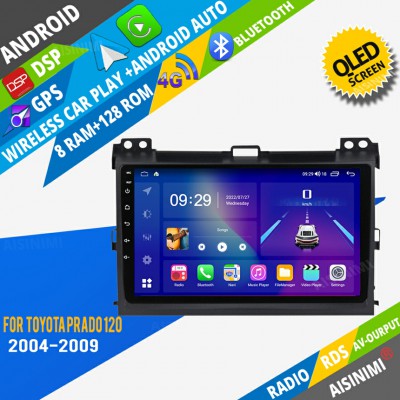 AISINIMI Android Car DVD Player For Toyota Prado 120 2004-2009 radio Car Audio multimedia Gps Stereo Monitor screen carplay auto all in one navigation