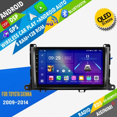 AISINIMI Android Car DVD Player For Toyota Sienna 2009-2014 radio Car Audio multimedia Gps Stereo Monitor screen carplay auto all in one navigation