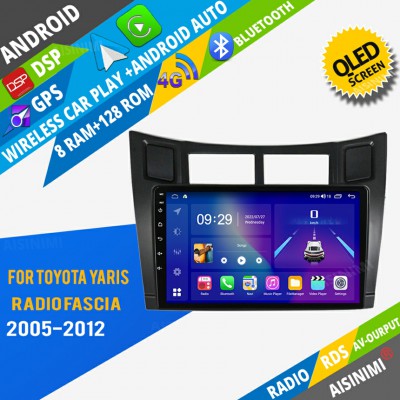 AISINIMI Android Car DVD Player For Toyota Yaris 2007 Radio Fascia Car Radio 2005 - 2012 radio Car Audio multimedia Gps Stereo Monitor screen carplay auto all in one navigation