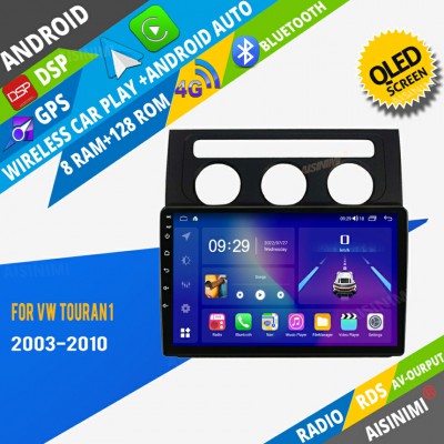 AISINIMI Android Car DVD Player For Volkswagen Touran 1 2003-2010 radio Car Audio multimedia Gps Stereo Monitor screen carplay auto all in one navigation