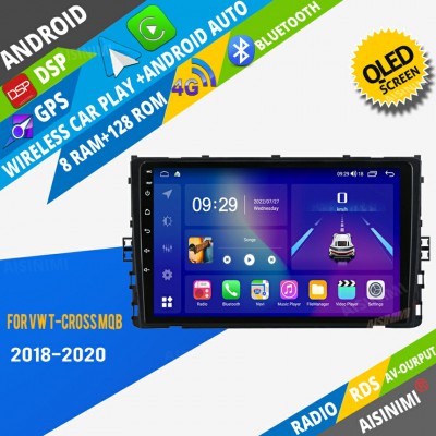 AISINIMI Android Car DVD Player For VW T-Cross MQB 2018 2019 2020 radio Car Audio multimedia Gps Stereo Monitor screen carplay auto all in one navigation