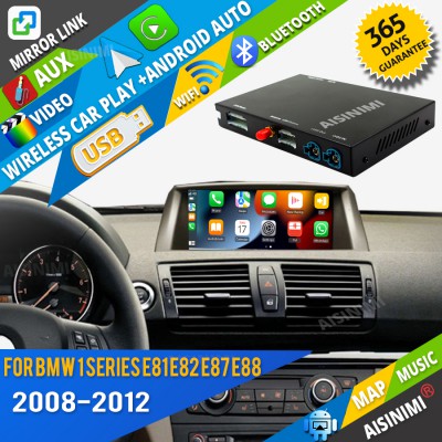 AISINIMI Wireless Apple Carplay For BMW 1 Series E81 E82 E87 E88 2008-2012 Android Auto Module Air play Mirror Link