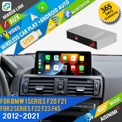 AISINIMI Wireless Apple Carplay For BMW Series 1 2 F20 F21 F22 F23 F45 2012-2020 Android Auto Module Air play Mirror Link
