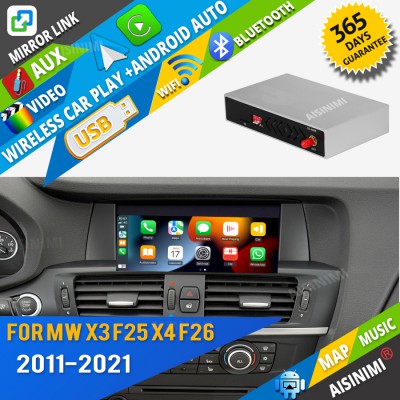 AISINIMI Wireless Apple Carplay For BMW X3 F25 X4 F26 2011-2020.CIC,NBT,EVO System Android Auto Module Air play Mirror Link