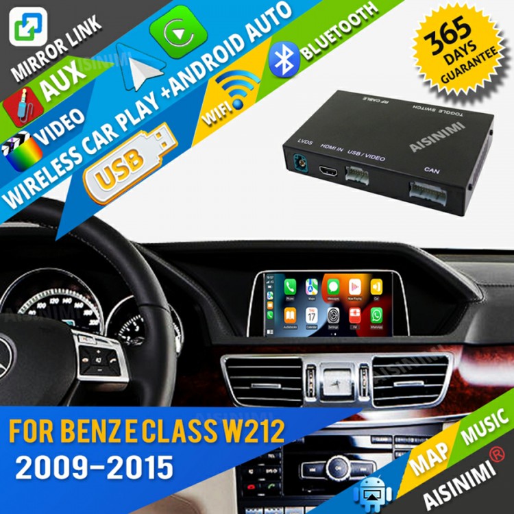 AISINIMI Wireless Apple Carplay For Benz E Class W212 2009-2015 Android Auto Module Air play Mirror Link