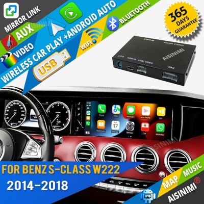 AISINIMI Wireless Apple Carplay For Mercedes Benz S-Class W222 2014-2018 Android Auto Module Air play Mirror Link