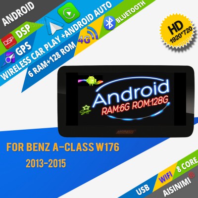  FC100 AISINIMI Car Dvd Player Android 13 For Benz  A-Class W176 CLA  W177 X177 C177 GLA  X156 auto audio GPS carplay multimedia monitor  navigation all in one