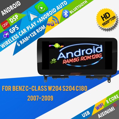  FC100 AISINIMI Car Dvd Player Android 13 For BENZ C-Class W204/S204 C180 C200 C220 C250 C260 C280 C300 C350 400 C450 C43AMG C63AMG auto audio GPS carplay multimedia monitor  navigation all in one