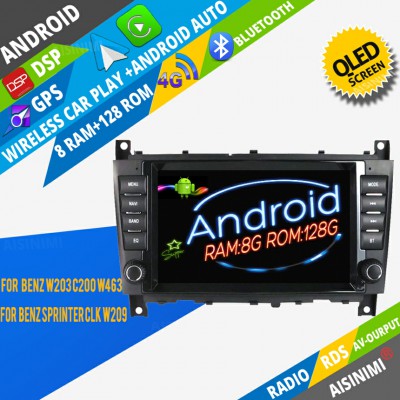 AISINIMI Android Car DVD Player For Benz W203 C200 W463 Sprinter CLK W209 B200 Viano Vito radio Car Audio multimedia Gps Stereo Monitor screen carplay auto all in one navigation