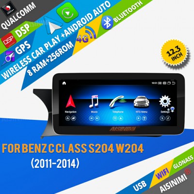 AISINIMI Android 13 Car DVD Player For BENZ C-class W204/S204 C180 C200 C220 C250 C260 C280 C300  C350 C400 C450 C43AMG C63AMG Car Audio radio multimedia Gps Stereo Monitor screen carplay auto all in one Head Unit Radio navigation 
