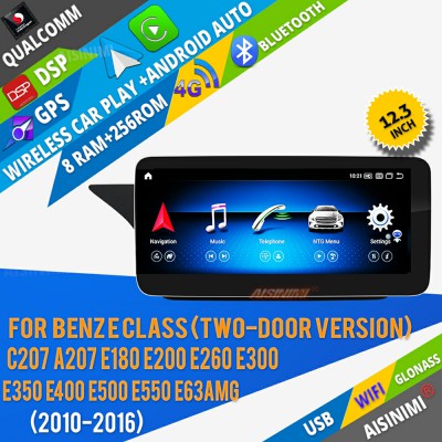 AISINIMI Android 13 Car DVD Player For BENZ E Class (Two-door version) C207 A207 E180 E200 E260 E300 E320 E350 E400 E500 E550 E63AMG Car Audio radio multimedia Gps Stereo Monitor screen carplay auto all in one Head Unit Radio navigation 