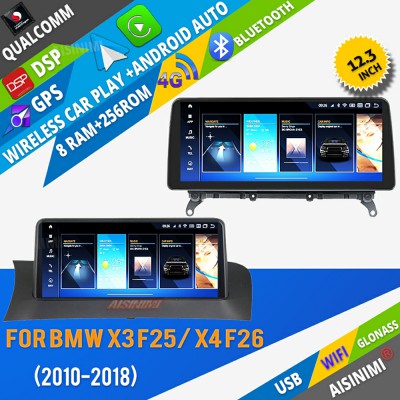 AISINIMI Android 13 Car DVD Player FOR  BMW X3 F25 (2014-2016) BMW X4 F26 radio Car Audio multimedia Gps Stereo Monitor screen carplay auto all in one Head Unit Radio navigation 